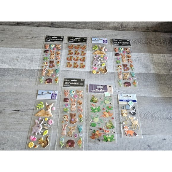 Sticker Lot Woodland Animals Fox Frogs Deer + Scrapbooking 3D Stickers RARE #47 - Picture 1 of 9